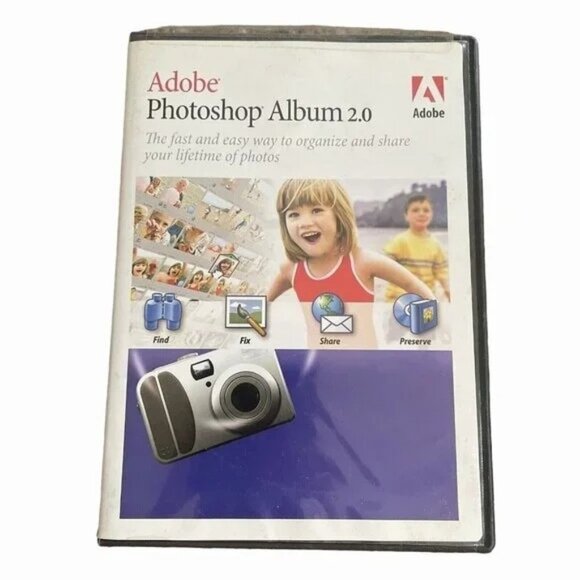 Adobe Photoshop Album 2.0 Open Box Organize Edit Share Your Photos Complete - Picture 4 of 6